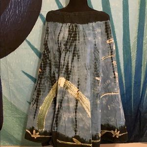 Boho Skirt Tie-Dye & Flowers
